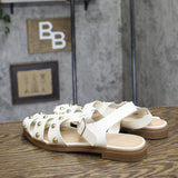 Universal Thread Womens Winnie Studded Fisherman Sandals White / Gold 9.5M