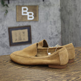 A New Day Womens Kimberly Genuine Leather Suede Loafers Dark Sand Brown 8M
