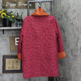 Marla Wynne Womens Snap Front Quilted Cowl Neck Jacket Coat Dusty Red / Orange S