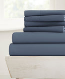 Noble Linens 6-Piece Microfiber Sheet Set Solid IH-6PC-F-ST Gray Full