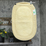Home Weavers Double Ruffle Bath Rug Oval Mat Yellow 17x24