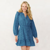 Lc Lauren Conrad Womens Ruffle Shirt Dress WL23Y045RS2