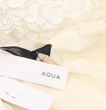 Aqua Soutache Cord Lace Drop Waist Maxi Dress IDM12229 Ivory Off White XS