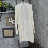 Belldini Plus Size Lightweight Duster Cardigan Sweater Heather Oatmeal Brown 2X