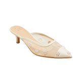 A New Day Womens Delilah Embellished Floral Mule Heels 92245100 Beige Brown 9.5M