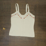 Lc Lauren Conrad Womens Embroidered Sweater Tank WL32S002RS Off White S