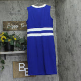 NY Collection Colorblock 2-Piece Dress and Jacket Set Sapphire Blue / White 6P
