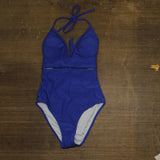 Cupshe Womens Vibrant Halter One-Piece Swimsuit Blue M
