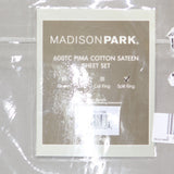 Madison Park Pima Cotton Sateen 7-Piece Sheet Set 80015003 Light Gray Split King