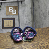 Bridgerton Izzy & Liv Womens Enchanting Floral Bee Slippers Navy Blue 6M