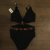 Bar III Womens In My Skin Ring One-Piece Swimsuit Natural Black Multi L