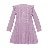 Hope & Henry Cotton Flutter Detail Sweater Dress Lavender Heather Purple 10