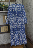Shoshanna Embroidered Chambray Cover-Up Maxi Dress Chambray Blue / White M