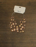 Studio Works Pearl Faux Pearl Beaded Wire Necklace Pink / Silver Gray 16" + 3"