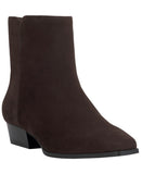 INC International Concepts Side Zip Low Heel Ankle Booties Truffle Brown 5M
