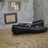 Wild Fable Lace-Up D-Toe Slip-On Ballet Flats with Rivet Trim 94646980 Black 9M