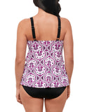 Swim Solutions Womens One Piece Tiered Swimsuit 806835 Magenta Purple 8