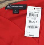 INC International Concepts Womens Long Sleeved Shirred Surplice Top Red S