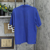 Ruff Hewn Mens Textured Cotton Short Sleeve 2-Button Polo Shirt Blue L