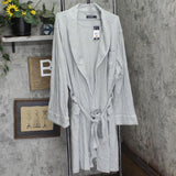 Lauren Ralph Lauren Plus Size Essentials Quilted Collar and Cuff Robe Gray 3X