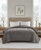 Premier Comfort Heated Textured Fleece Blanket MCC51-6140 Charcoal Gray Full