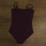 DKNY Womens Shirred One-Piece Swimsuit Textured DIMMS605 Port Textured Purple M