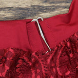 Shein Womens Plus Size Curve Knit Lace Back Bodysuit 166fcea510efa4 Red 4XL
