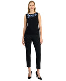 Kasper Womens Sleeveless Embroidered Blouse Sleeveless Shirt 10924833 Black S