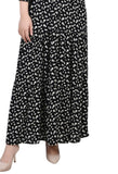 Ny Collection Womens Petites Crinkle Tiered Maxi Dress PCOD0984 Black Multi M