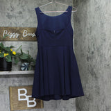 B. Darlin Juniors Sleeveless Pleated A-Line Dress Navy Blue 11/12