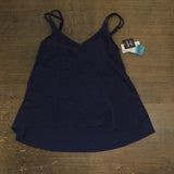 Swim Solutions Womens Midnight Princess High-Low Tankini Top Swim Navy Blue 10