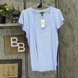 Jessica Simpson Womens Trendy Plus Size Gracie Cotton Flutter Sleeve Top Blue 2X