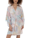 Midnight Bakery Women’s Nikki Floral Print Wrap Robe NIK130 Cream Pink M/L