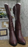 A New Day Rhonda Under-Knee Heeled Boots 94637585 Burgundy Red 8.5M