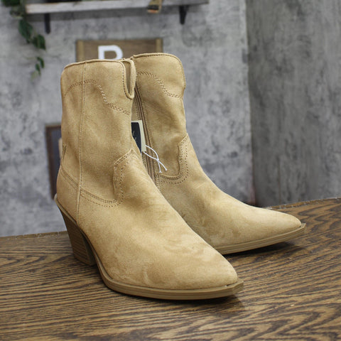 Universal Thread Dallas Ankle Western Bootie Block Heel 94463122 Tan Brown 6.5M