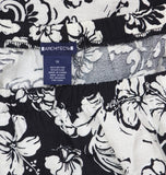 Architect Elastic Waistband Floral Print Wide Leg Dress Pants Black / White 1X