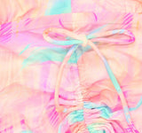 Salt + Cove Wave After Wave Tie-Dye Drawstring Tankini Swim Top Pink / Multi 0X