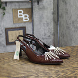 A New Day Serafina Rhinestone Slingback Heels 94661785 Burgundy Red 8.5M