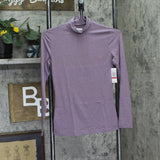 32 Degrees Womens Cozy Heat Mock-Neck Long-Sleeve Top Heather Fig Purple XS