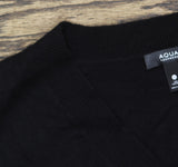 Aqua Womens Front Button Long Sleeve Cashmere V-Neck Cardigan Sweater Black XL