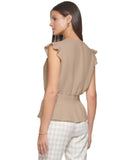 Tommy Hilfiger Women's Crinkled Ruffled Smocked Blouse H24TG54A
