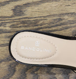 Bandolino Rissie Patent Kitten Heel Sandal with Bow BNRISSIE3 Black 5.5M