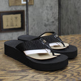 Calvin Klein Women's Meena Beach Slip-On Wedge Flip Flops KCMEENA Black 7M