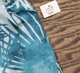 State of Day Womens Crepe De Chine Pajama Sleep Shorts Palm Blue Green S