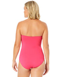 Anne Cole Live In Color Twist Front Shirred One Piece Swimsuit Pink Glow 8