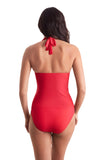 Mimi Flamingo Womens Soleil Solids Sonny Halterkini Tankini Top Swim Punch Red 6