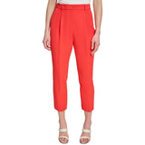 DKNY Womens Pleated Ankle Pants UB4PX100 Flame Red 18