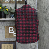 Gap Womens Lumberjack Zip Snap Front Quilted Vest Red / Black Plaid XS