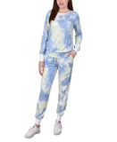 Ny Collection Drawstring Tie Dye Jogger Pajama Pants Bottoms Blue / Green S