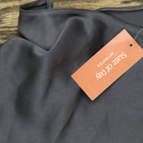 State of Day Womens Crepe De Chine Camisole Pant Pajama Set Ebony Gray M